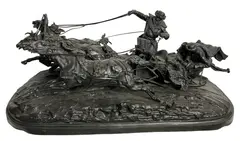 A Pleasure Ride in a Winter Troika by Evgeni Lanceray, bronze, sold Apr 2026