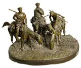 Don Cossacks on the Banks of the Danube by Evgeni Lanceray, bronze, sold Apr 2026