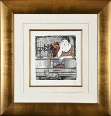 Blues by Annie Barnard, engraving, sold May 2020
