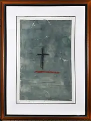 Abstract Composition by Samson Mnisi, oil on paper, sold May 2020