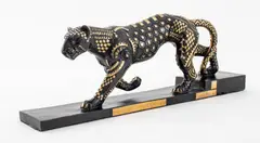Panther" Burnished by Wang Jida, 1988, Bronze Sculpture, sold Dec 2024