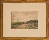 Drover and His Sheep by Cornelius Westerbeek, Watercolor on Paper, sold Dec 2024