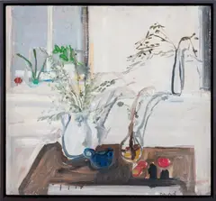 Still Life #1 by Anne Tabachnick, 1950, Oil on Masonite, sold Jan 2025