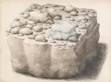 Exceptional Piece of Rock Landscape by Elfi Schuselka, Graphite and Watercolor on Paper, sold Jan 2025
