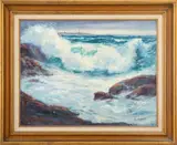 Twin Lights by Dorothy J. Ramsey, Oil on Canvas, sold Jan 2025