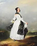 La Promenade by Lucien-François Deyrolle, 1839, Oil on canvas, offered Jul 2021