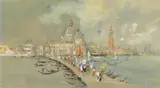 Venice- Procession of the Redentore by Hercules Brabazon Brabazon, Gouache and watercolour, sold Jul 2021