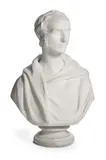 A carved marble portrait bust of a man, dated 1837 by Joseph Towne, sculpture, sold Jun 2021