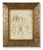 Galway peasants by Augustus John, ink, offered Jun 2021