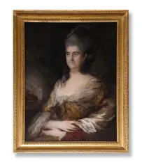 Countess in a gold dress by Thomas Gainsborough, Oil on canvas, sold Jun 2021