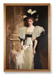 Portrait of a lady with her dog by Julius Hare, oil, sold Jun 2021