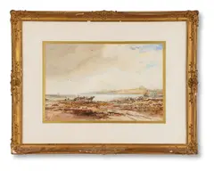 Kelp gathering by Albert Pollitt, 1905, Watercolour, sold Jun 2021