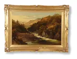 The waterfall by James Stephen Gresley, 1873, oil, sold Jun 2021