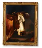 Head of a cow by Thomas Sidney Cooper R.a., Oil on canvas, sold Jun 2021