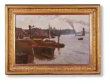 The thames at greenwich by John Auld, Oil on canvas, sold Jun 2021