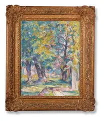 Tree study by Alfred Wolmark, oil, sold Jun 2021
