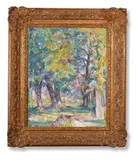 Tree study by Alfred Wolmark, oil, sold Jun 2021