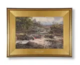 River landscape by Henry Moore, Watercolour, sold Jun 2021