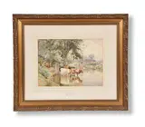 Cattle by William Sidney Cooper, 1911, watercolor, sold Jun 2021