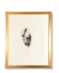 Horse head study for a sculpture by Nic Fiddian-Green, 2008, watercolor, sold Jun 2021