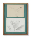 Ballerinas, two sketches by Laura Knight, Pencil and charcoal Both signed with initials, sold Jun 2021