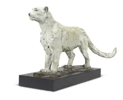 Snow leopard by Mark Coreth, 2003, sculpture, sold Jun 2021