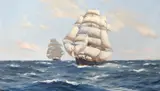 A clipper on the starboard tack by Thomas Somerscales, 1906, Oil on canvasSigned and dated, sold May 2021