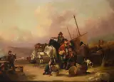 Waiting for the herring boatsOil on canvasSigned (lower right)86 x 119cm (33¾ x 46¾ in.)Provenance:Berwick House, Shropshire by William Shayer Senior, oil, sold May 2021