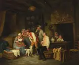 Centre of attention by Léon Marie Constant Dansaert, oil, sold May 2021