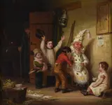Fourth of NovemberOil on panelSigned (lower right)11.5 x 12.5cm (4½ x 4¾ in.)Provenance:Berwick House, Shropshire by John Anthony Puller, oil, sold May 2021