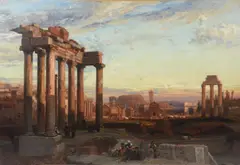 The Temple of Saturn by Frederick Lee Bridell, 1862, oil, sold May 2021