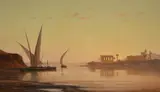 The Temple of Philae by Auguste Veillon, Oil on canvas, sold May 2021