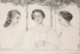 A triple portrait of Hermine by Emilie Mediz-Pelikan, 1897, oil, sold May 2021