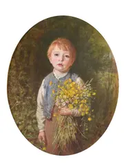 Flowers for mother by Frederick Morgan, oil, sold May 2021