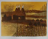 Oast houses near Tenterden, Kent by Robert Tavener, print, sold May 2022