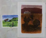 Three Willows and Downs by Robert Tavener, lithograph, sold May 2022