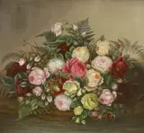 Still life of flowers by Johanna Hubner, 1886, oil on canvas, sold May 2022