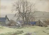 Welsh farmhouse by Charles H. H. Burleigh, watercolour, sold May 2022