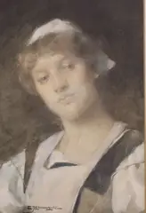 Portrait of a young lady by William John Wainwright, watercolour, sold May 2022
