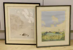 Summer by Hall Thorpe, woodcut, sold May 2022