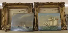 Portraits of the Merchant ship Queen of the Belgians by John Loos of Antwerp, oil, sold May 2022