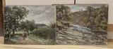 On the Fenwick, Ayrshire' and 'On The Bearsden, Scotland by Hector Chalmers, oil, sold May 2022