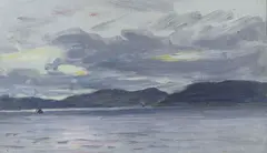 Scottish coastal landscape by Hector Chalmers, oil on board, sold May 2022