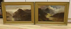 Loch scenes by Aubrey Ramus, oil, sold May 2022