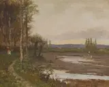Landscape near Bologna by Giuesppie Pizzarini, oil on canvas, sold May 2022