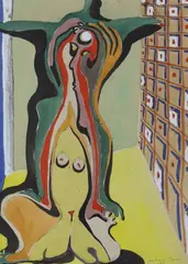 Abstract form by Barbara Tribe, watercolour, sold May 2022