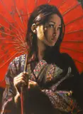 Michiko II by Fabian Perez, giclee, sold May 2022