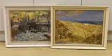 Stour Row under snow and Beach scene, 34 x 44cm and 37 x 50cm by Michael Lawrence Cadman, oil, offered May 2022
