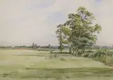 Open landscape by Curtis Duassut, 1891, watercolour, sold May 2022