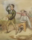 Mischief Brewing by William Henry Hunt, watercolour, sold May 2022